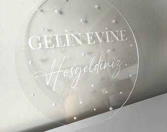 Gelin Evi Kapi Süsü - Incili zarif kiz evi kapi süsü - kız isteme - söz nişan dekorasyon