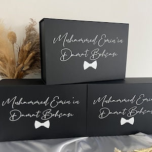 Gepersonaliseerde dozen | Damat bohça kutusu | Bruidegomdoos | Geschenken | Çeyiz | Düğün hediyesi