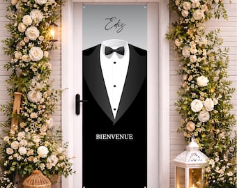 Damat giriş kapısı süsleme brandası - Lona para puerta de entrada casada - Brauttür dekoration Türdeko Bräutigams
