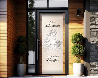 Gelin giriş kapısı süsleme brandası - Lona para puerta de entrada nupcial - Brauttür dekoration Türdeko
