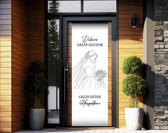 Gelin giriş kapısı süsleme brandası - Lona para puerta de entrada nupcial - Brauttür dekoration Türdeko