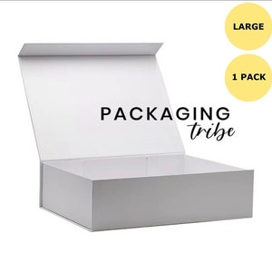 White Magnetic Gift Box | Large Storage Box | Hamper Box | Unbranded Box | Magnetic Flap Box | Self Care Gift Box | Luxury Gift Box