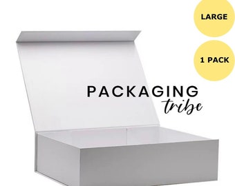 White Magnetic Gift Box | Large Storage Box | Hamper Box | Unbranded Box | Magnetic Flap Box | Self Care Gift Box | Luxury Gift Box