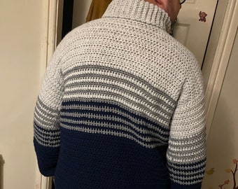 Gestreifte Fischer-Pullover mit Häkelanleitung (ADULT-Größen)