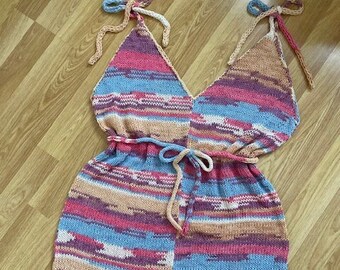 Beach cover/Summer dress pattern - Circular knitting Machine -  Sentro 48, Addi 46