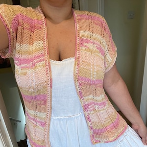 Lace Summer Cardigan pattern - Circular knitting Machine -  Sentro 48, Addi 46