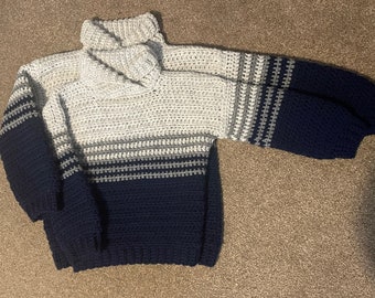 Fisherman Striped Jumper Crochet pattern (CHILD sizes)