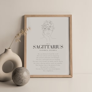 Schütze Sternzeichen Druck, Astrologie Digitaldruck, Horoskop Wand dekor, druckbare Kunst, Astrologie DIGITAL DOWNLOAD