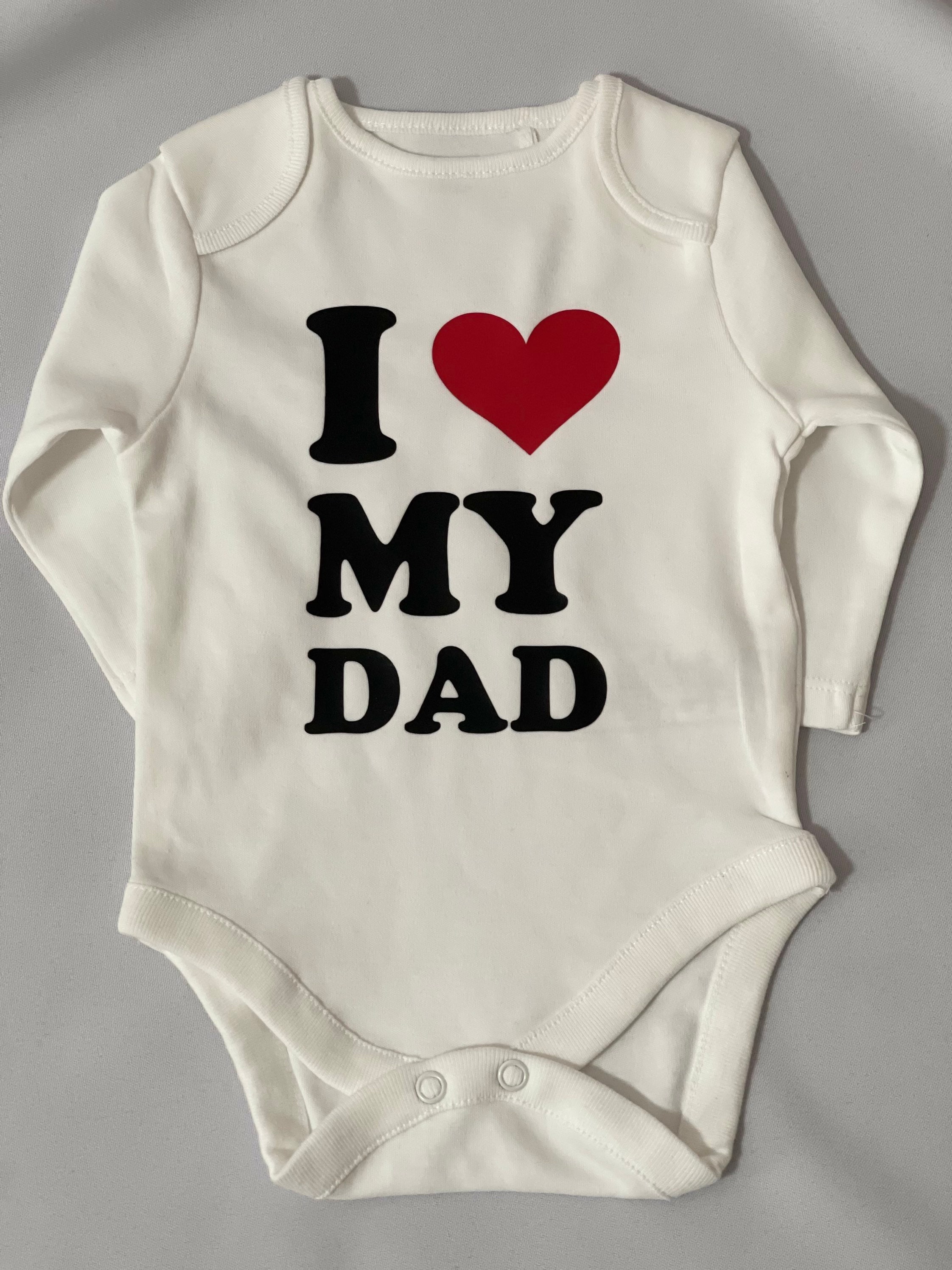 DAD Baby Body " I love my Daddy This Much " getrimmt Strampler Vater 