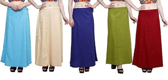 Cotton Petticoat Matching Readymade Petticoat Indian Underskirt Skirt Women  Saree Sari Women Inner Wear Ready to Wear Readymade Petticoat 