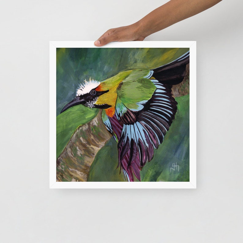 Torogoz Original Art Print El Salvador National Bird Folk Art