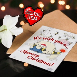 Christmas Gift Card Pokemon Mareep - Digital Download - Festive holiday greeting -Xmas card with Pokemon Mareep - Happy Xmas - Merry Christmas