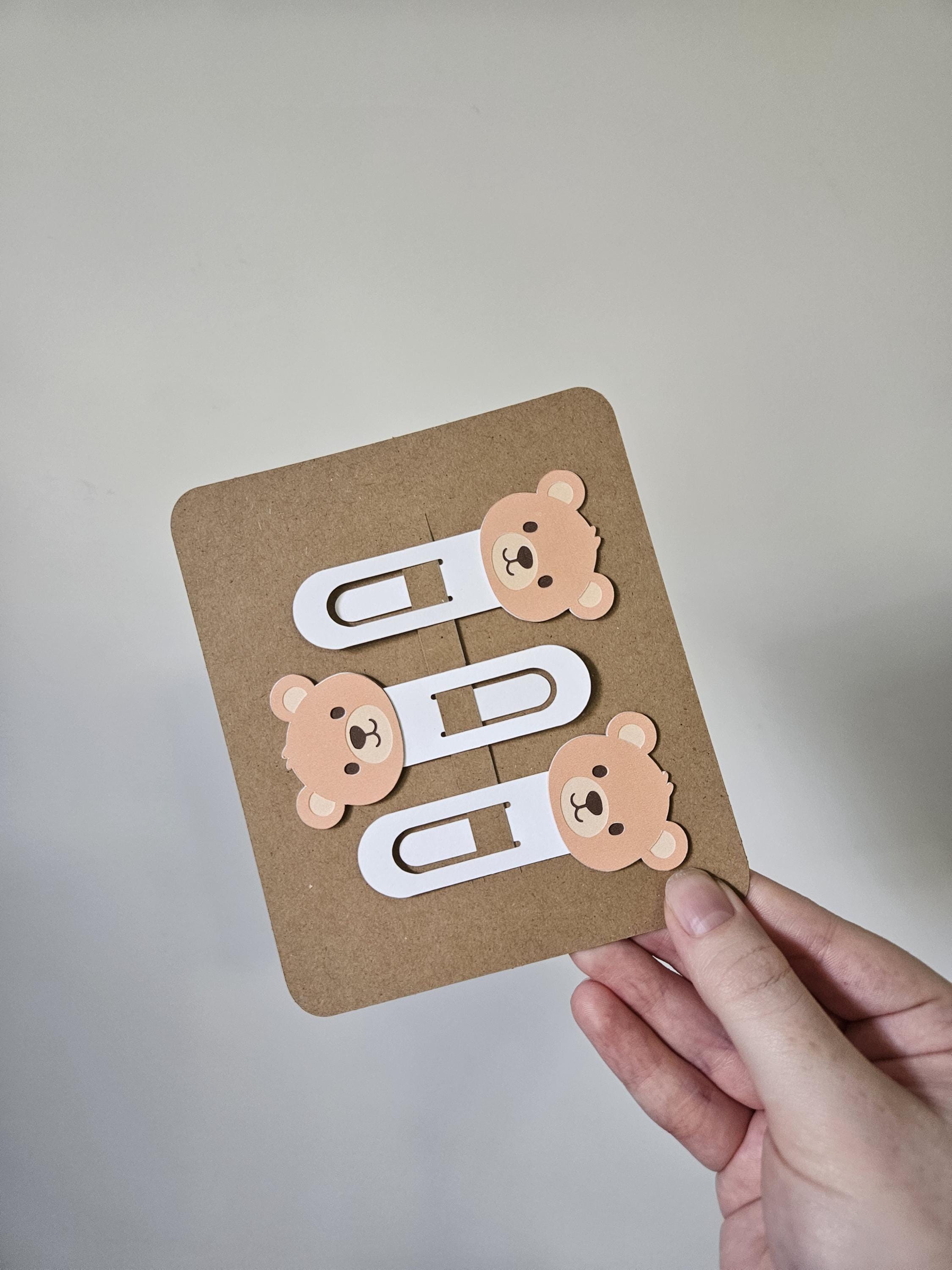 Adorable Bear Bookmarks for Kids' Parties and Reading Delights! Handmade Cardstock Crafts, Birthday Party Favors, Kids Accessories - Thumbnail 5