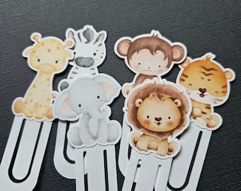 Safari Animal Clip Bookmarks | Cute Jungle Animal Book Clips | Kids and Adult Reading Accessory | Reading Gift for Kids