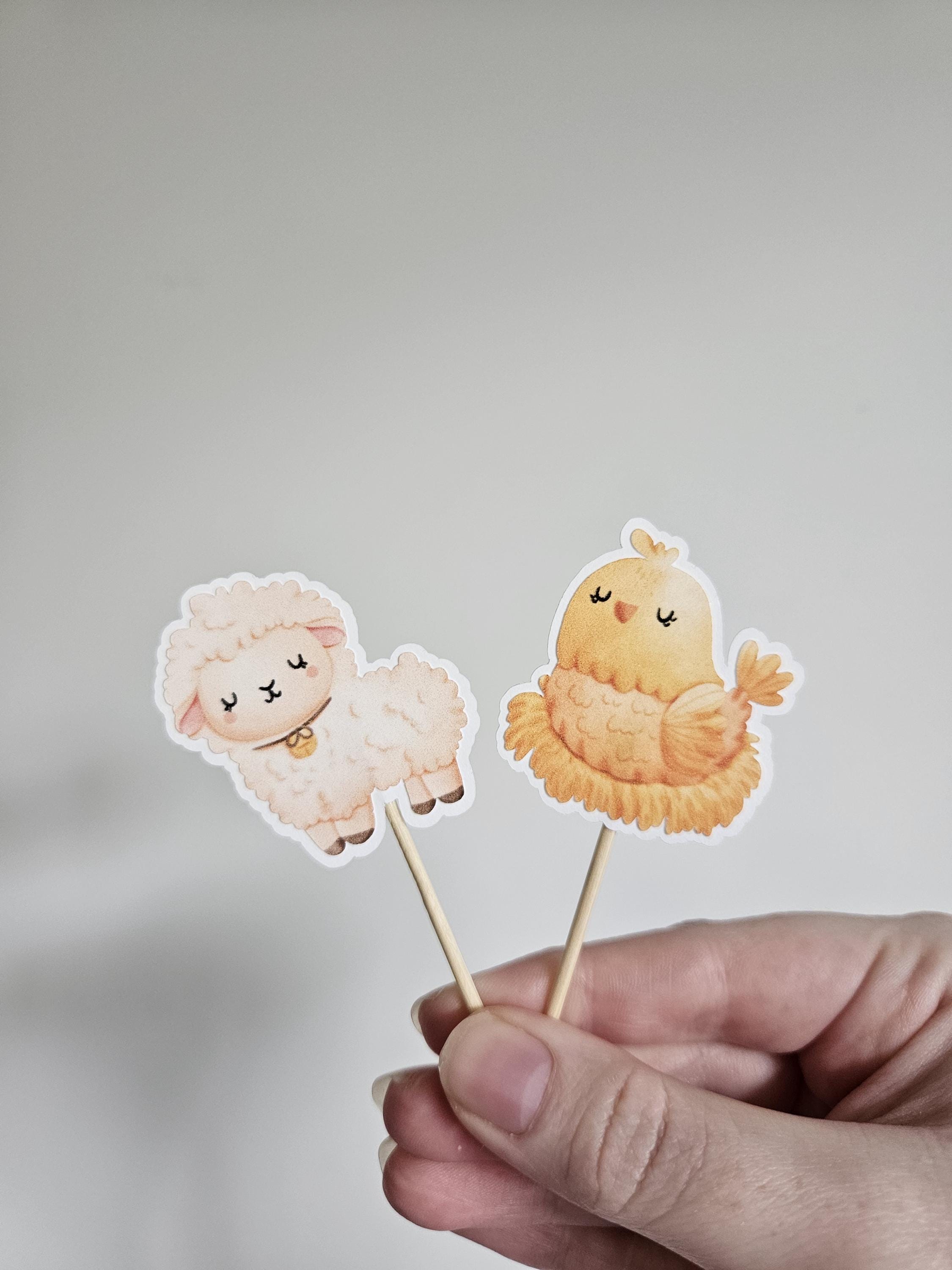 Farm Themed Cupcake Toppers – Hay & Barn Animals – 1st Birthday or Baby Shower Decor - Handcrafted Cake Decor - Kids Party Decor - Thumbnail 7