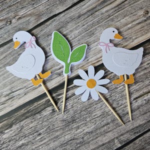 One Silly Goose Cupcake Toppers | Fun Kids Birthday Party Cake Decorations | Farm Animal Theme | Baby Shower Decor | 1st Birthday Theme image 9
