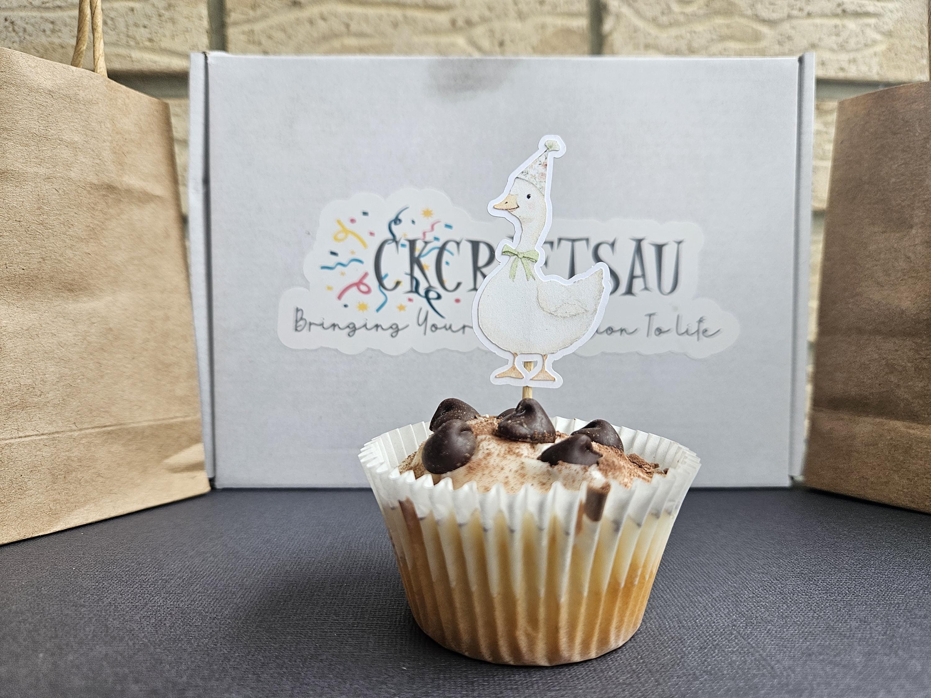 One Silly Goose Cupcake Toppers – 1st Birthday Party Decor – Goose Theme Cake Toppers – Funny First Birthday Decorations – Handmade - Thumbnail 4