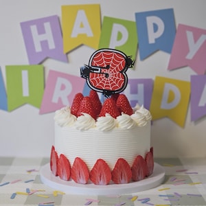 Personalised Spider Birthday Cake Topper | Spider Birthday Party Decoration | Custom Age Cake Topper image 3