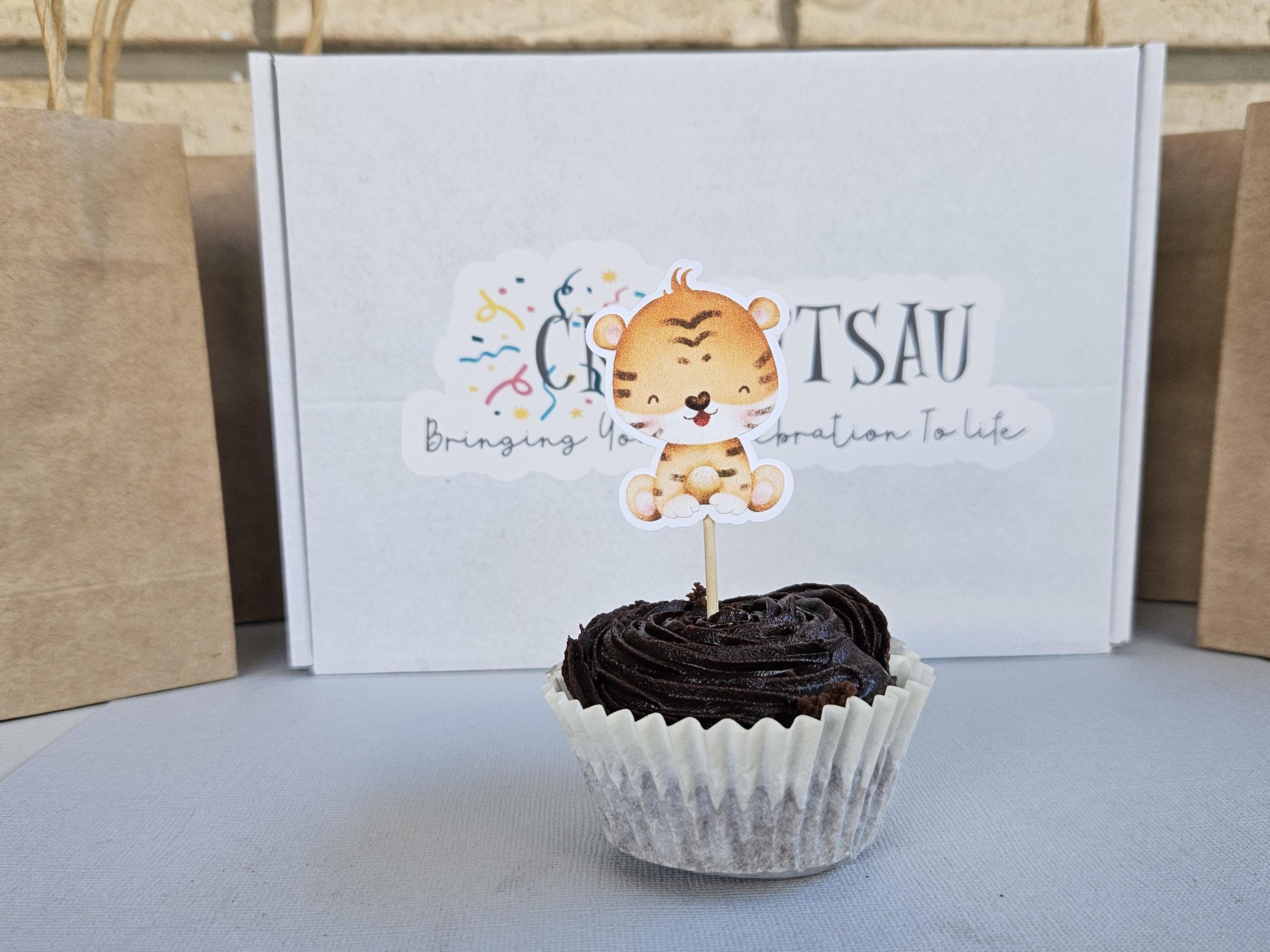 Wild One Safari Cupcake Toppers – Jungle Animal First Birthday Decor – Safari Theme Party Supplies – Wild One Cake Toppers – Handmade - Thumbnail 5
