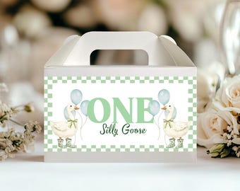 One Silly Goose Gable-dooslabel - digitale download - gunsten voor kinderfeestjes
