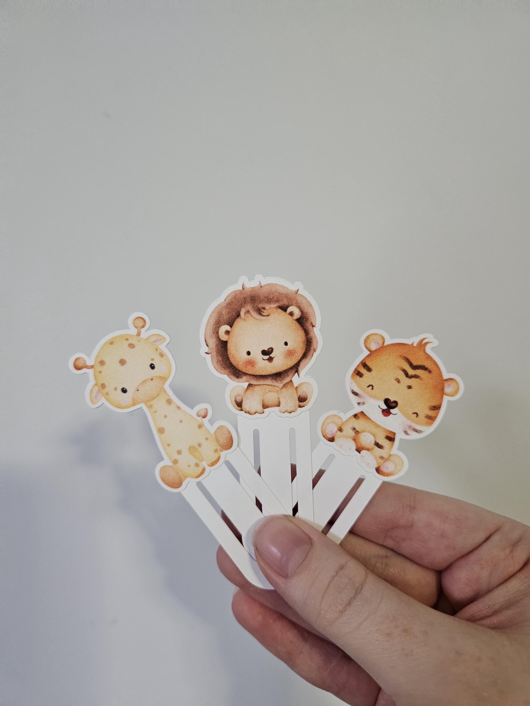 Safari Bookmarks for Kids' Parties and Reading Delights - Handmade Cardstock Crafts - Birthday Party Favors - Wild One Birthday - Thumbnail 7