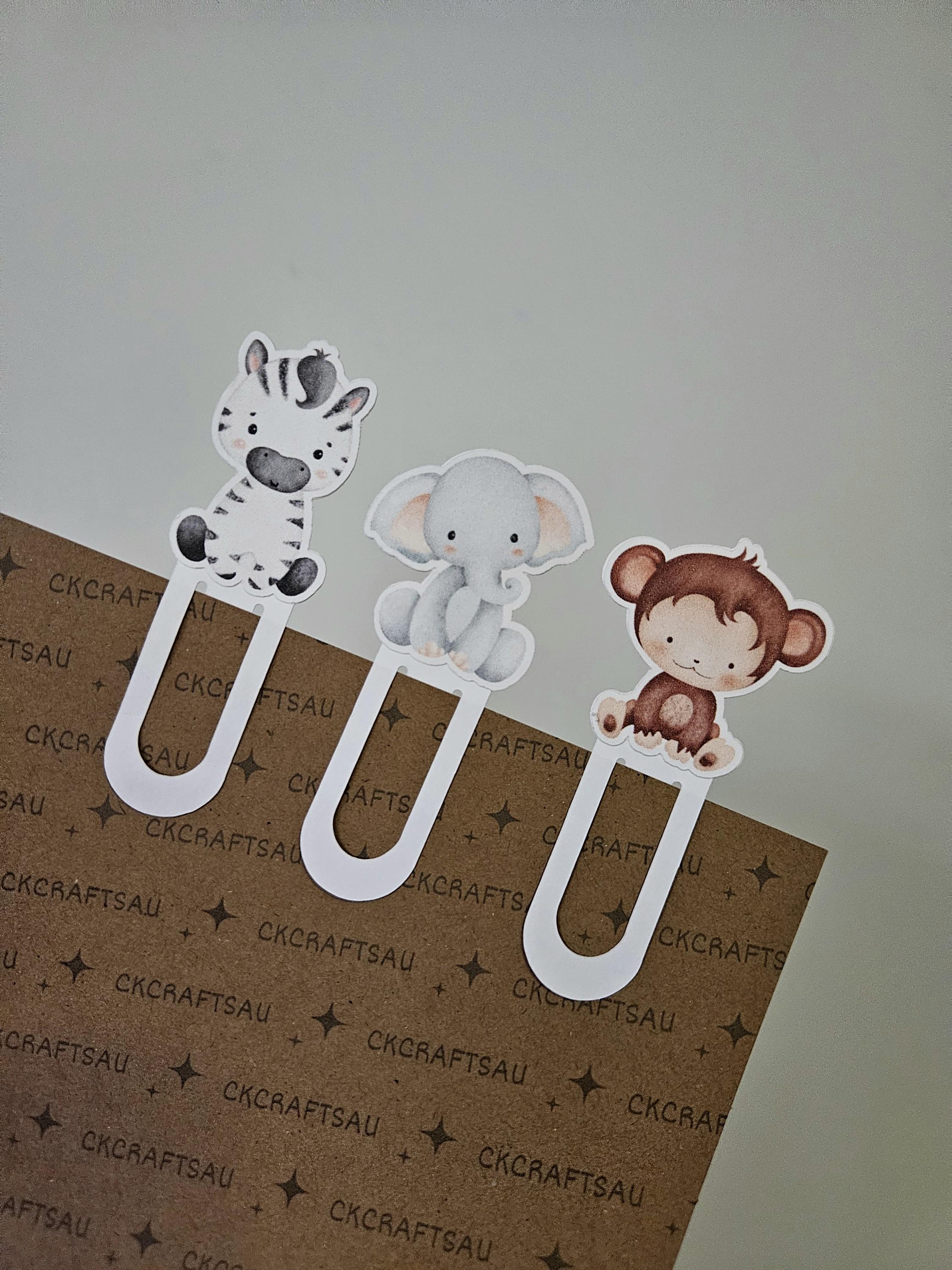 Safari Bookmarks for Kids' Parties and Reading Delights - Handmade Cardstock Crafts - Birthday Party Favors - Wild One Birthday - Thumbnail 6