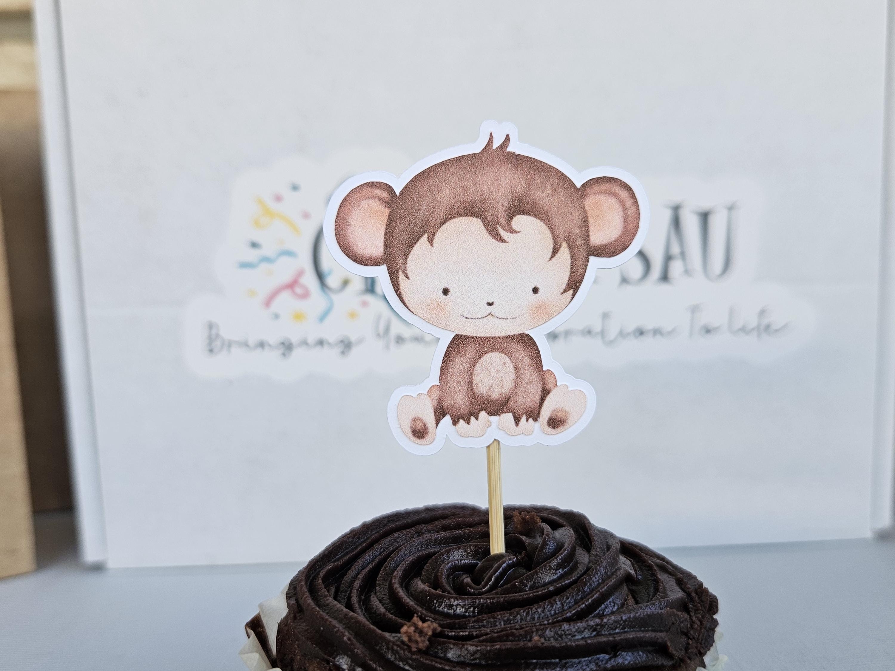 Wild One Safari Cupcake Toppers – Jungle Animal First Birthday Decor – Safari Theme Party Supplies – Wild One Cake Toppers – Handmade - Thumbnail 6