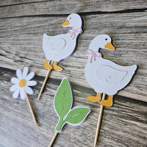 One Silly Goose Cupcake Toppers | Fun Kids Birthday Party Cake Decorations | Farm Animal Theme | Baby Shower Decor | 1st Birthday Theme image 8