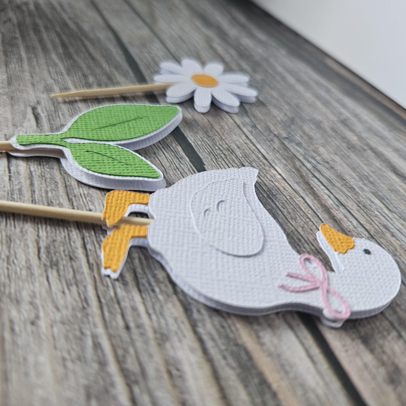 One Silly Goose Cupcake Toppers | Fun Kids Birthday Party Cake Decorations | Farm Animal Theme | Baby Shower Decor | 1st Birthday Theme image 1