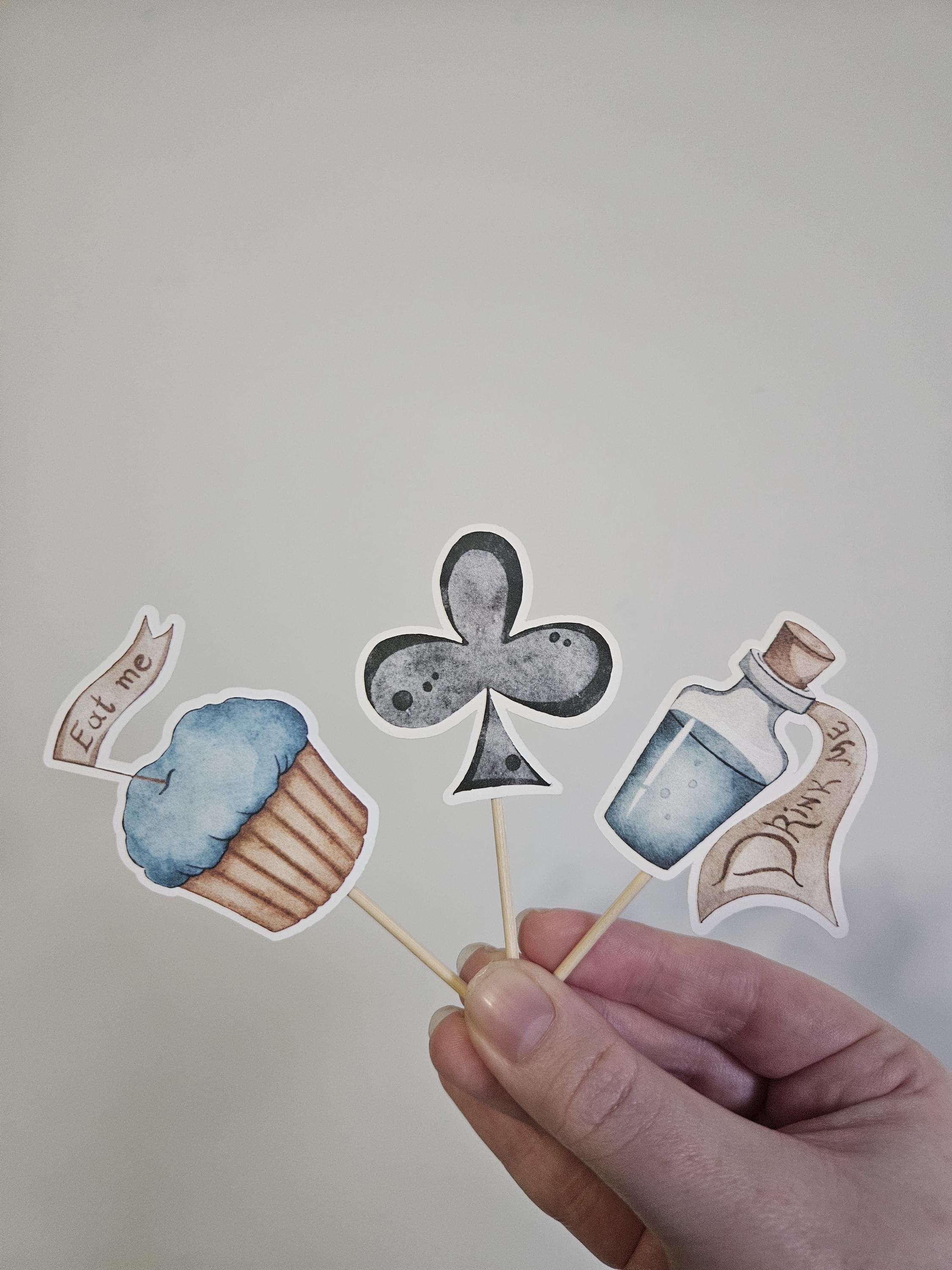 Vintage Wonderland Birthday Cupcake Toppers – Custom Girl Theme - Mad Hatter Inspired - Storybook Birthday - Whimsical Tea Party - Handmade - Thumbnail 7