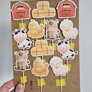 Farm Cupcake Toppers, Farm Birthday Party Decorations, Barnyard Party Decor, Animal Party Decor, Kids Party Supplies, Animal Birthday Theme