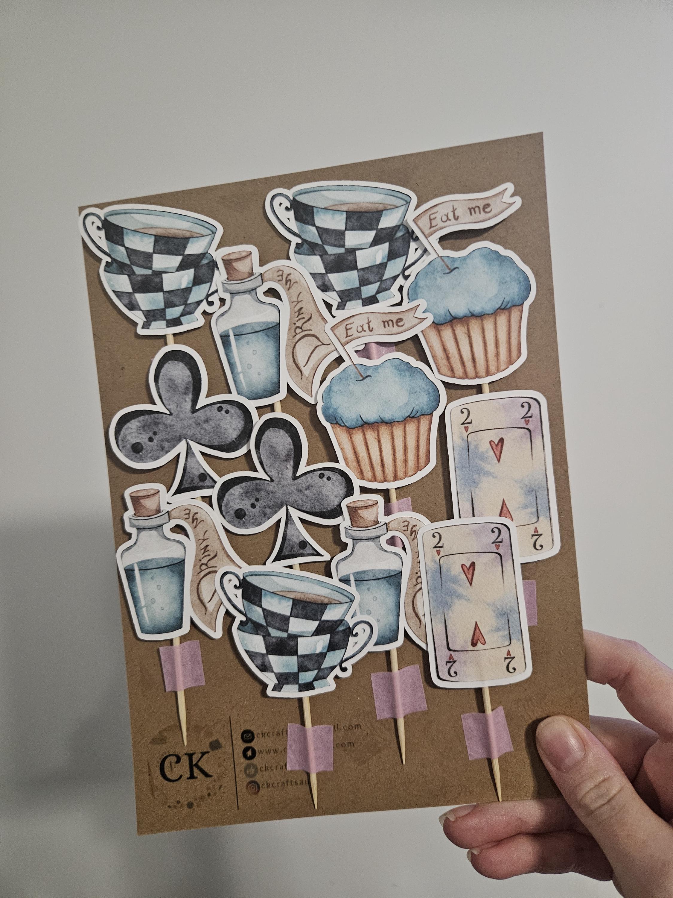 Vintage Wonderland Birthday Cupcake Toppers – Custom Girl Theme - Mad Hatter Inspired - Storybook Birthday - Whimsical Tea Party - Handmade