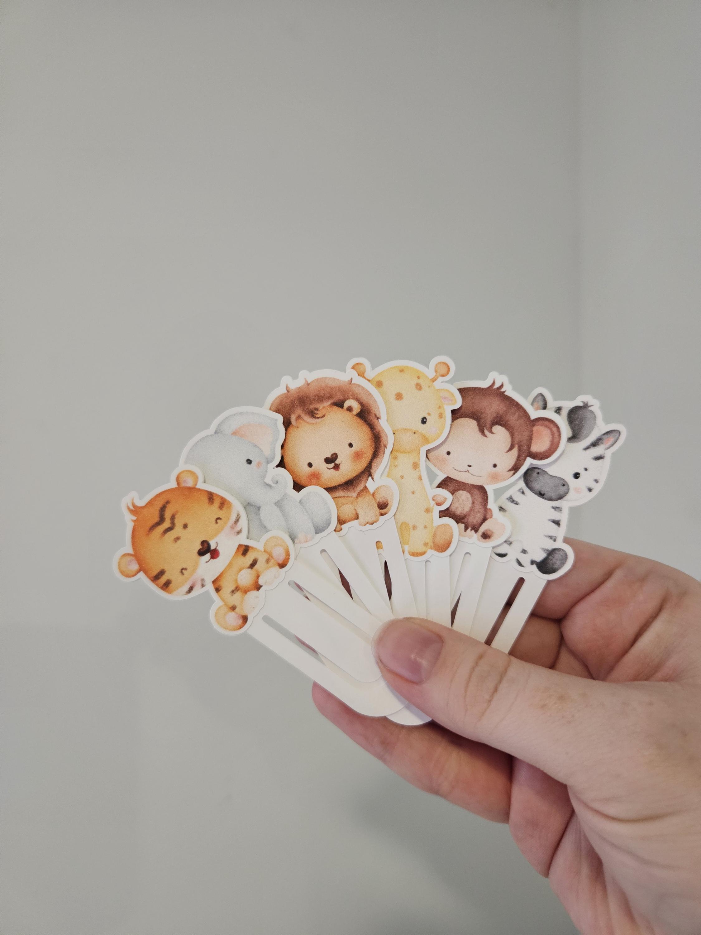Safari Bookmarks for Kids' Parties and Reading Delights - Handmade Cardstock Crafts - Birthday Party Favors - Wild One Birthday - Thumbnail 4