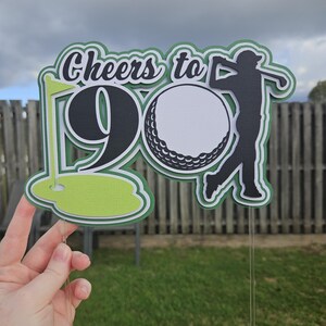 Golfnummer taarttopper | Gepersonaliseerde golf verjaardagstaarttopper | Hole-in-one feestdecoratie | Taarttopper met leeftijd op maat | Golfthemafeest afbeelding 6