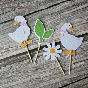 One Silly Goose Cupcake Toppers | Fun Kids Birthday Party Cake Decorations | Farm Animal Theme | Baby Shower Decor | 1st Birthday Theme image 3