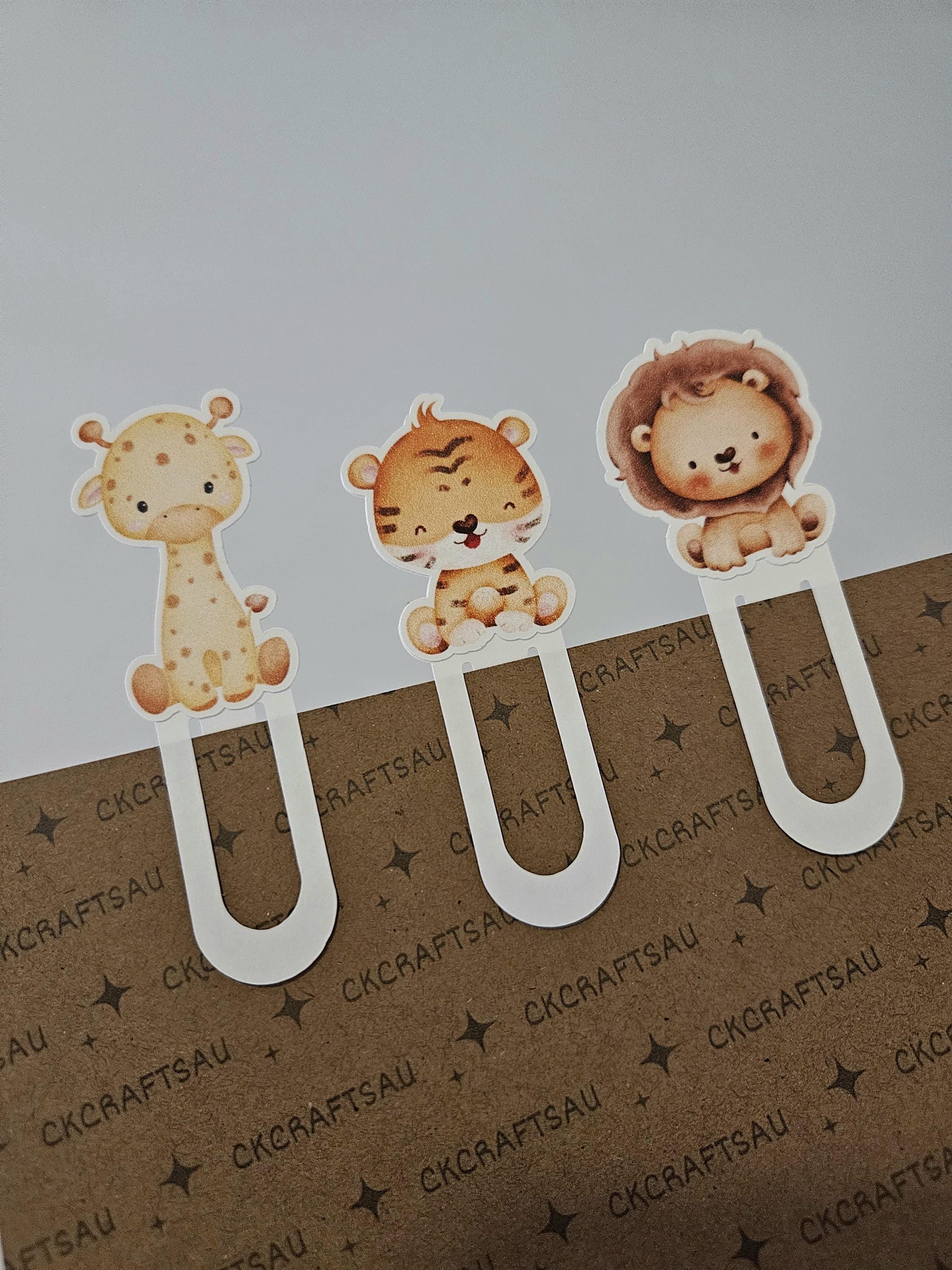 Safari Bookmarks for Kids' Parties and Reading Delights - Handmade Cardstock Crafts - Birthday Party Favors - Wild One Birthday - Thumbnail 5