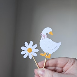 One Silly Goose Cupcake Toppers | Fun Kids Birthday Party Cake Decorations | Farm Animal Theme | Baby Shower Decor | 1st Birthday Theme image 5