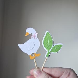 One Silly Goose Cupcake Toppers | Fun Kids Birthday Party Cake Decorations | Farm Animal Theme | Baby Shower Decor | 1st Birthday Theme image 6