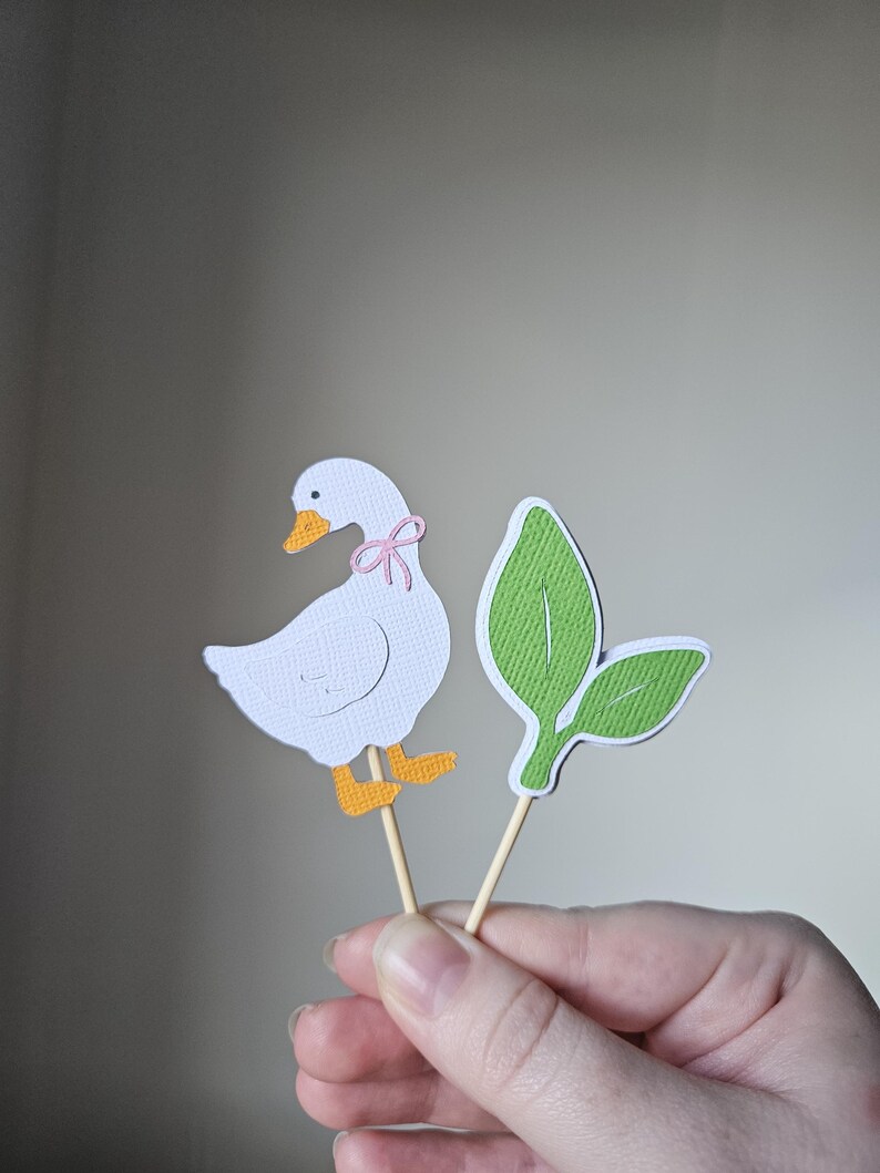 One Silly Goose Cupcake Toppers | Fun Kids Birthday Party Cake Decorations | Farm Animal Theme | Baby Shower Decor | 1st Birthday Theme image 6