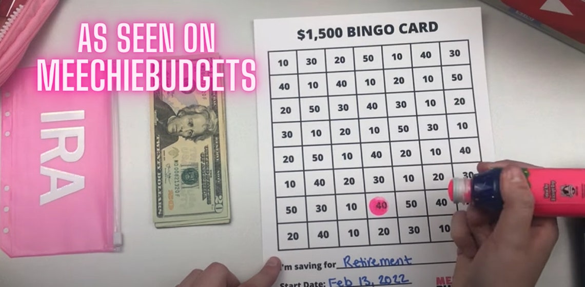 Digital 1500 Dollar BINGO Tracker Savings Challenge Etsy