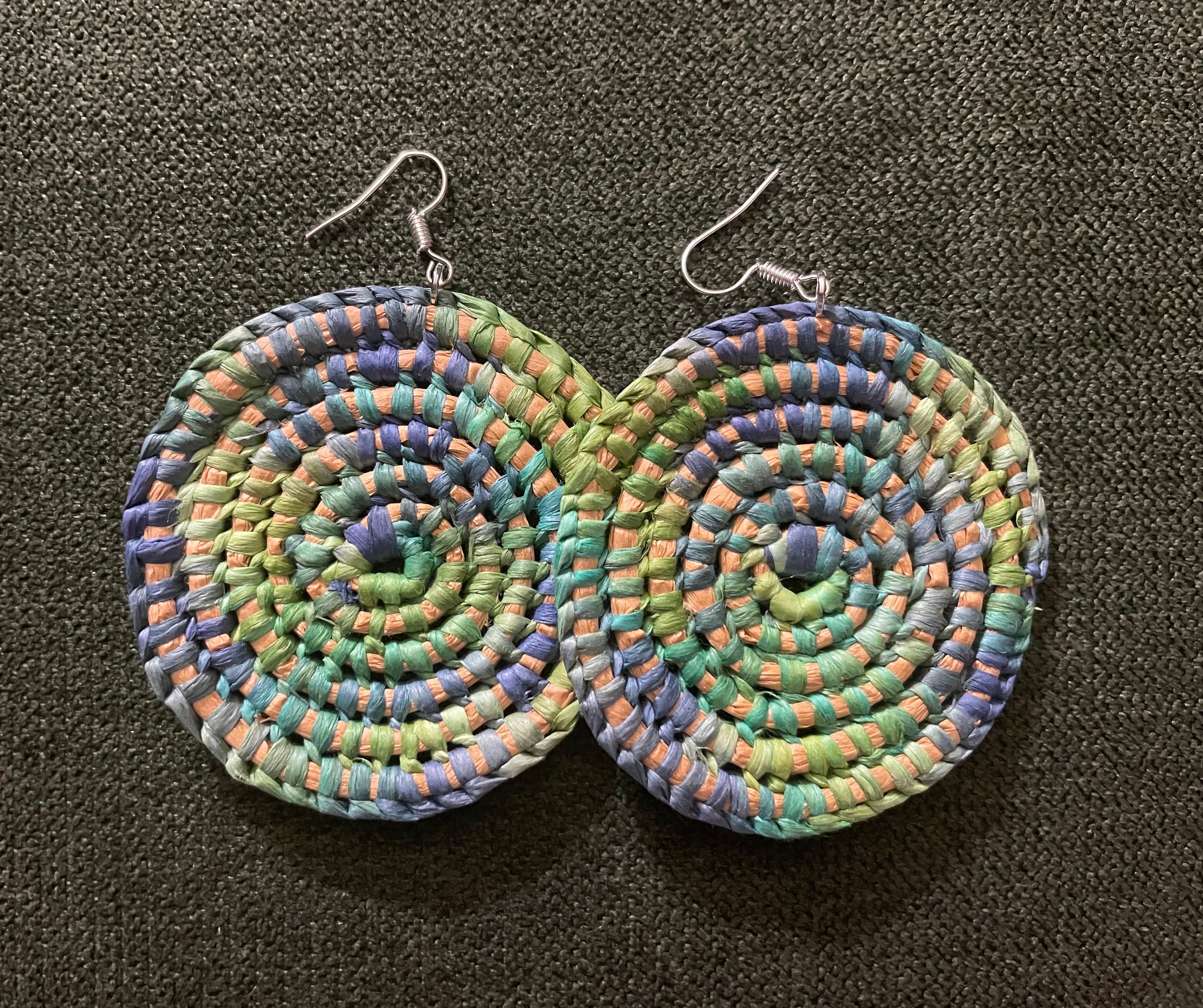 Blue Woven Earrings Aboriginal Weaving Etsy