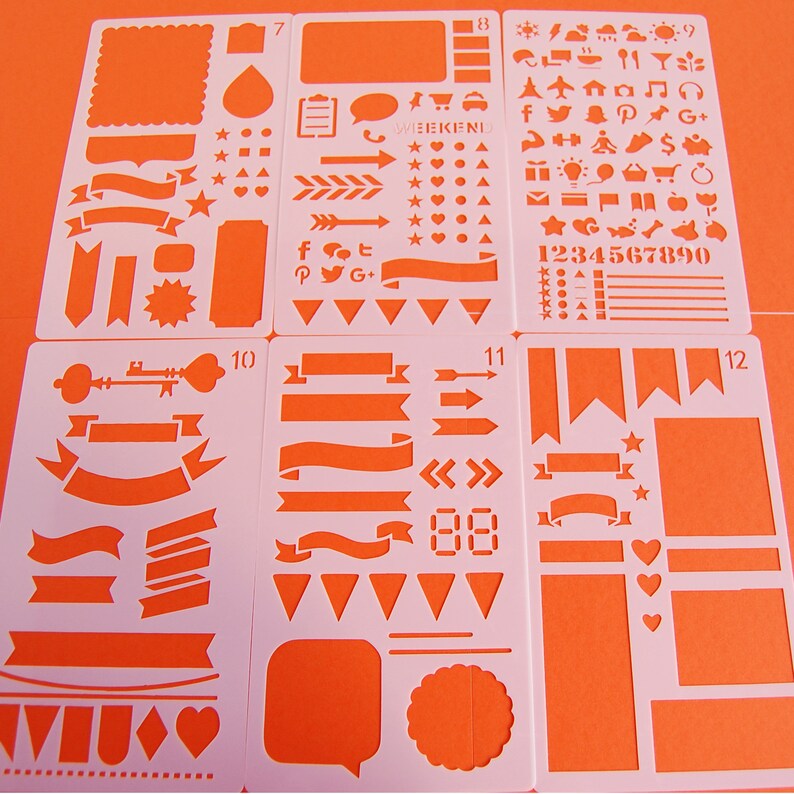 20 Stencil Set Journal Template for Bujo A5 | Etsy