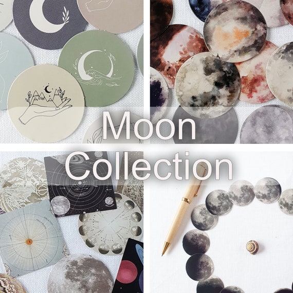 Moon Stickers, Moon Phase Stickers, Space Stickers, Moon Sticker Pack,  Sticker Set, Kawaii, Washi Tape, Planner Stickers, Journal Stickers 