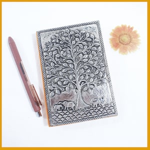 Gratitude Journal, Metal Engraved, 2 Sizes/Designs, 90pg with Linen Textured Paper, Affirmation, Prayer, Spirituality 2 Int&#39;l Shipping Rates
