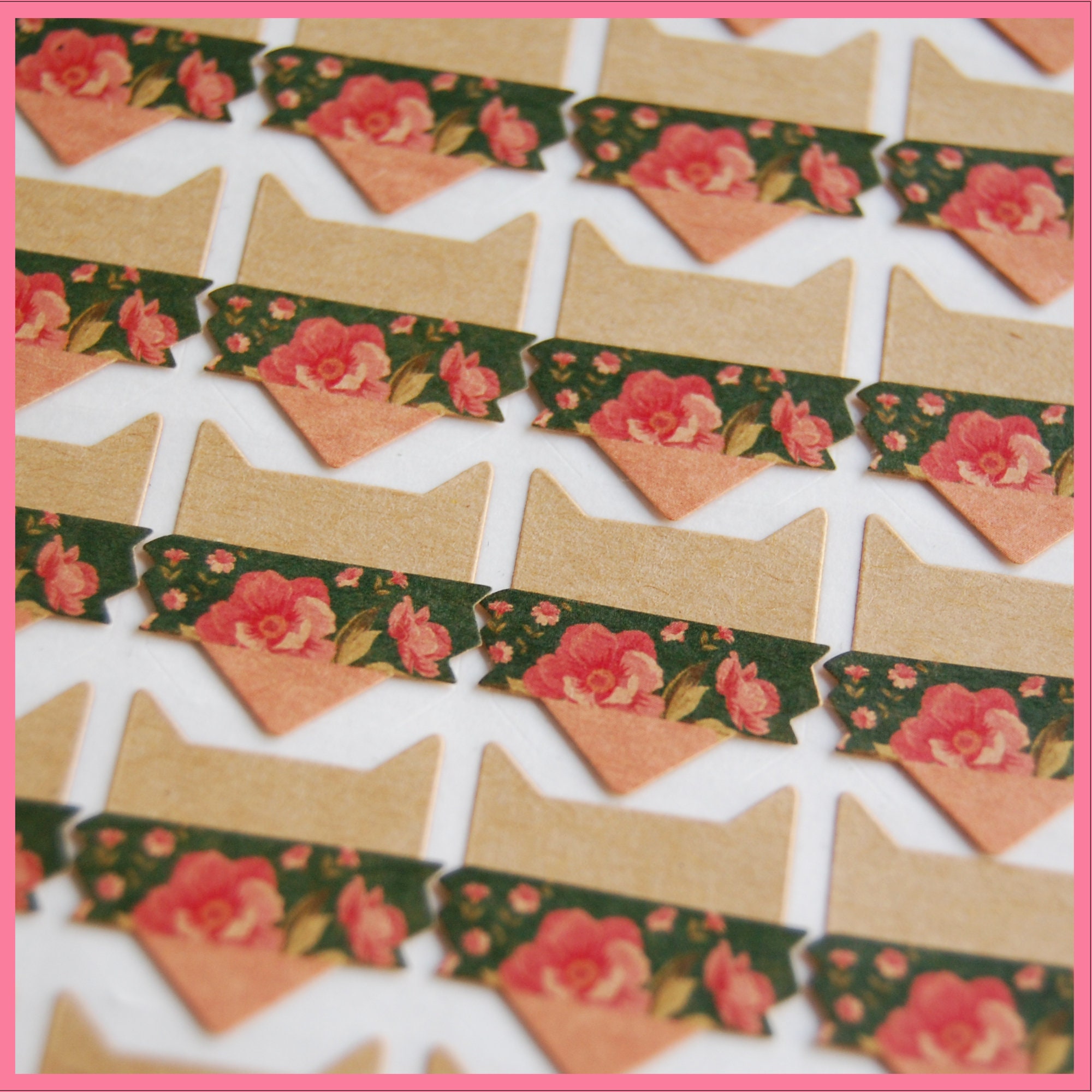 Photo corners kraft for baby Album or Scrapbooking, 24 stickers
