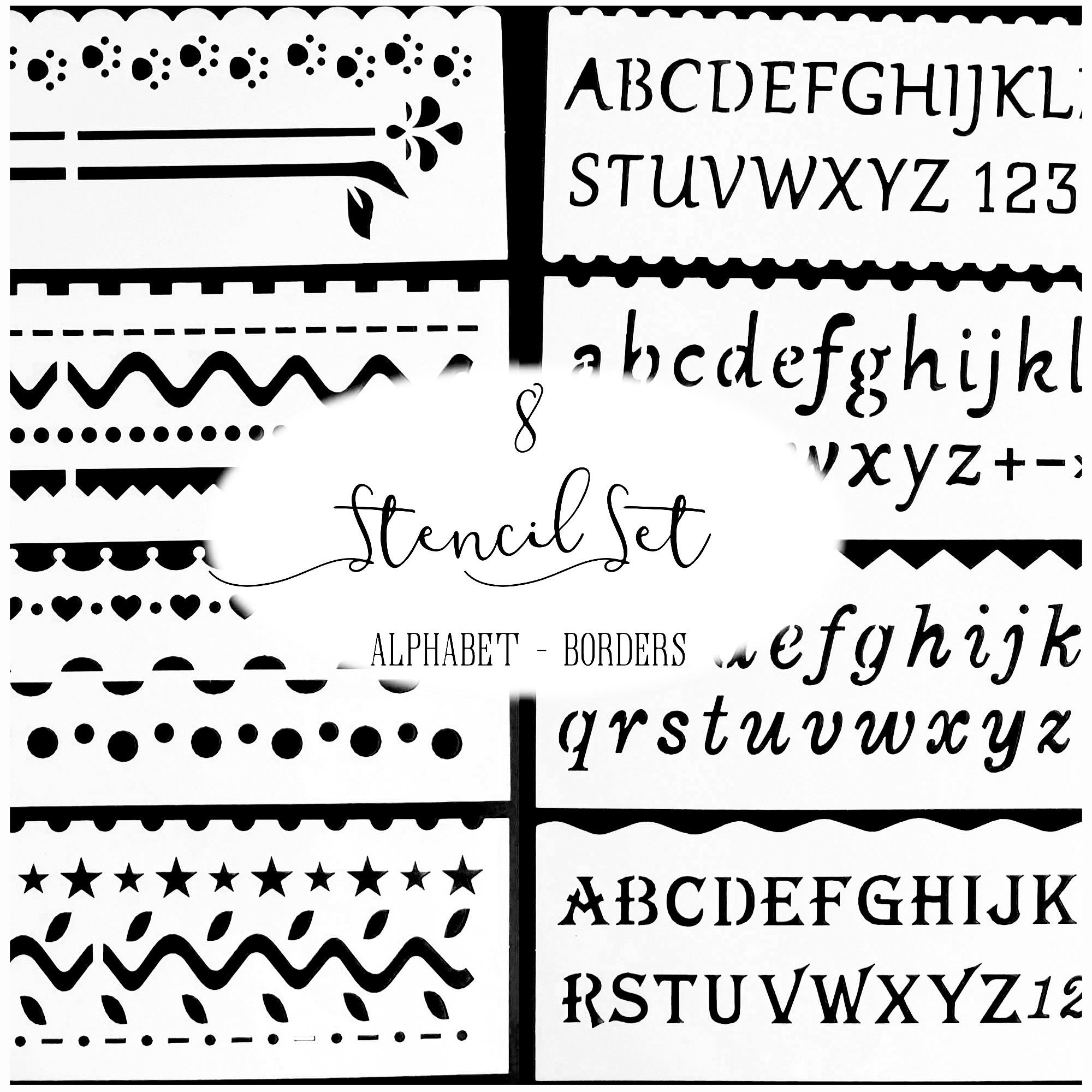 Bullet Journal Essential- Typewriter Font with ruler Stencil
