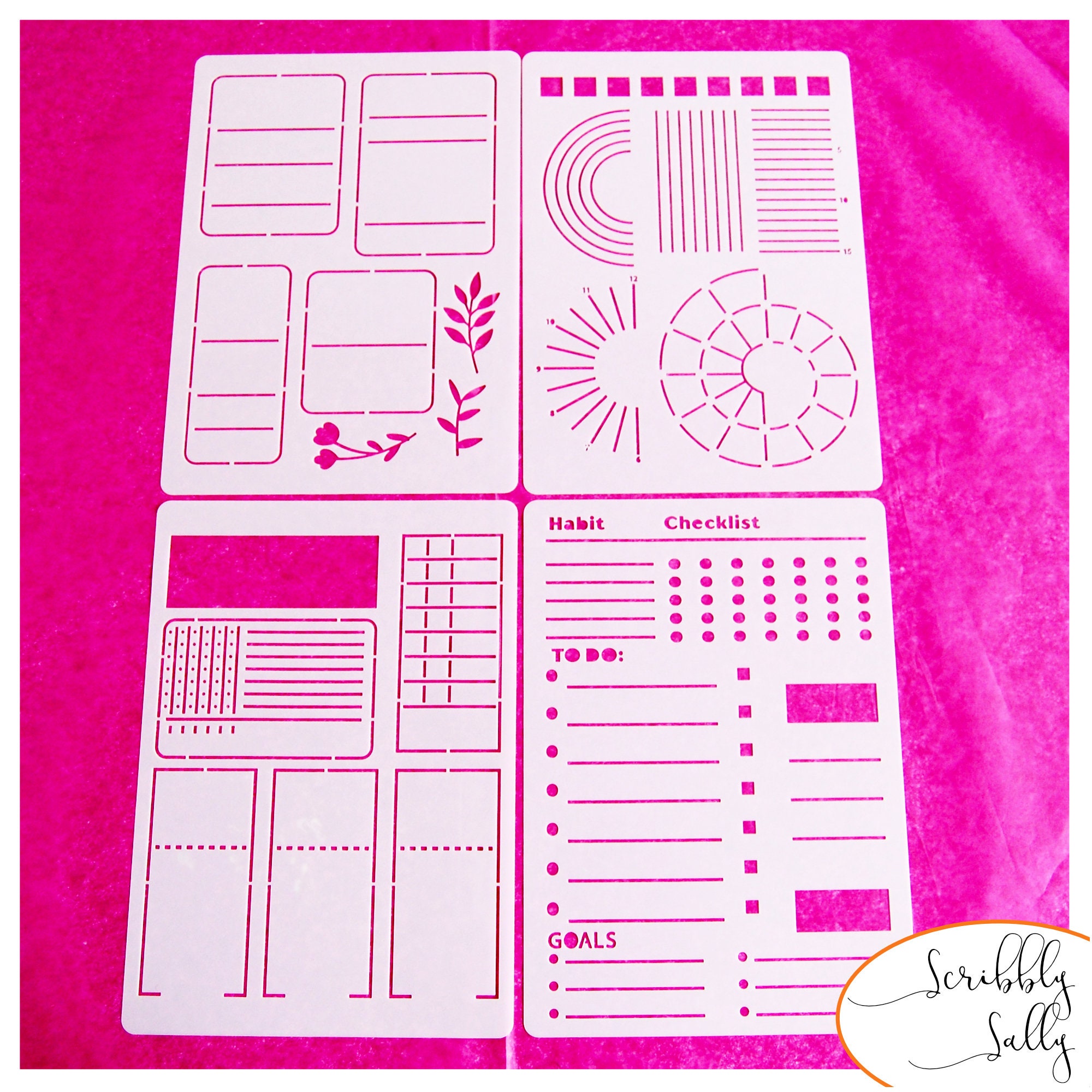 16 Planner Stencil Set Journal Template for Bujo A5 Month - Etsy