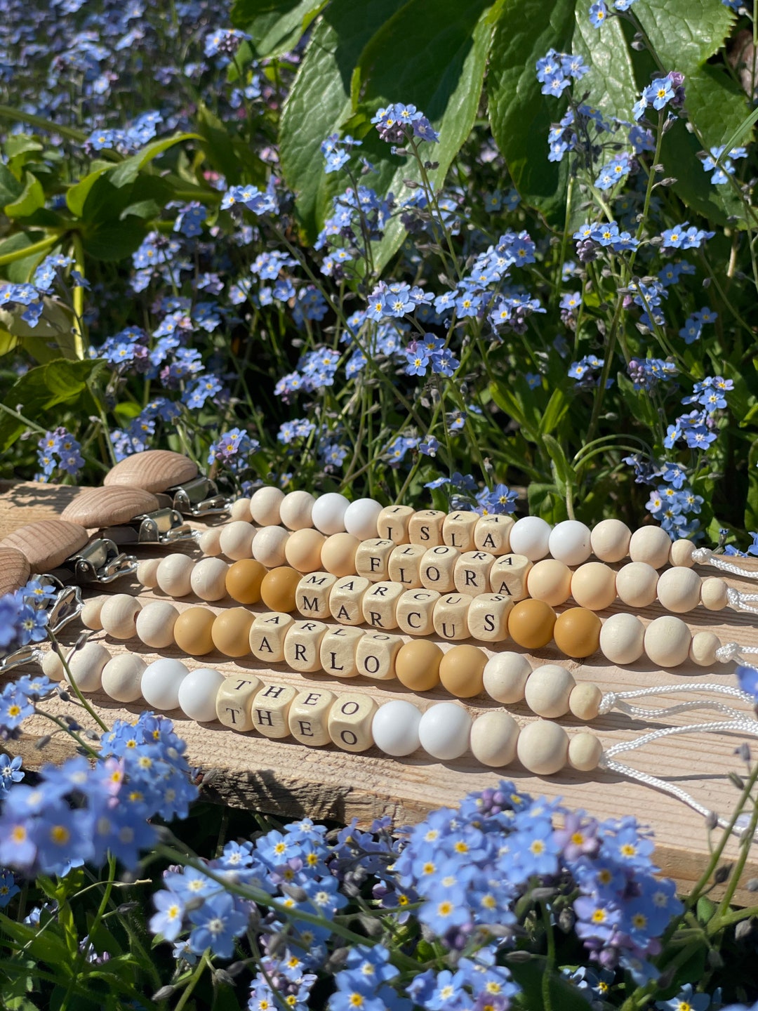 Personalised Dummy Clip Neutral Baby Toddler Range Etsy