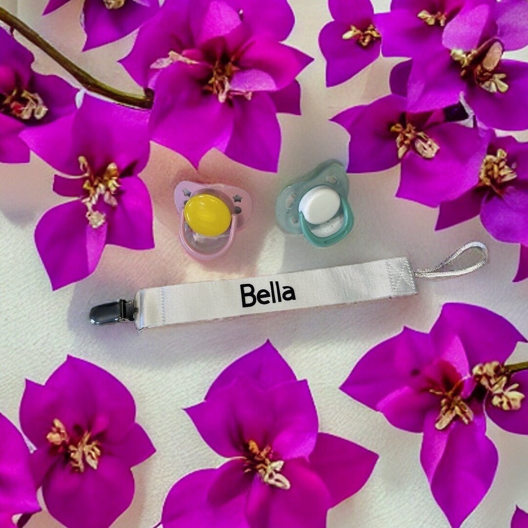 Personalised Dummy Clip Neutral Baby Toddler Accessories Etsy