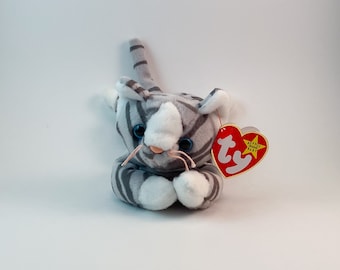 Prance the Silver Tabby Cat Vintage 1997 Ty Beanie Baby